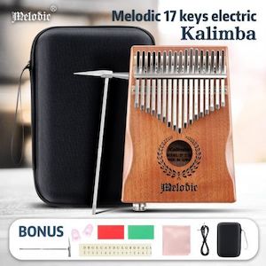 17 Key Electric Kalimba Thumb Piano Finger Mbira Kids Adults Instrument w/Protective Case