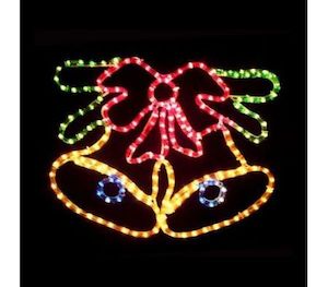 Christmas Bells with Bow Light Display