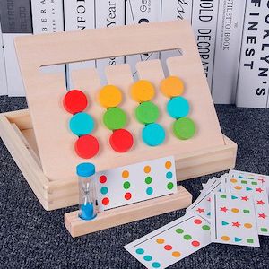 NEW Four Colors Wooden Game Montessori Toys Brain Puzzle Early Education Childre…