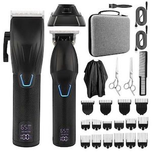 Homewares: Complete Hair Cutting Kit: T-Blade Trimmer with Charging Base, 4 Adjustable Speeds, and Accessories for Professional Barbering and Home Haircuts (Black)