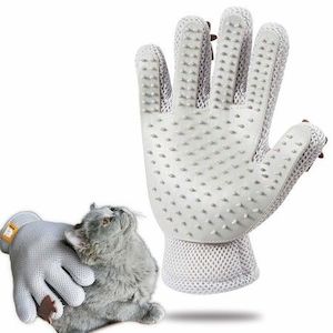 Homewares: Pet Grooming Glove Cat Dog Gentle Deshedding Brush Pet Hair Remover Massage Mitt Perfect for Long Short Fur(Right Hand-Grey)