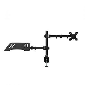 Homewares: Adjustable Dual Monitor Arm Stand Laptop Tray Display Desk Mount Bracket Screen Holder