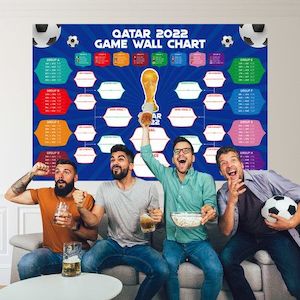 NZ EXCLUSIVE Qatar 2022 Football Tournament Wall Chart Poster Soccer Schedule Ca…