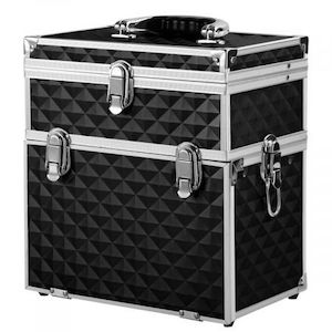 Portable Cosmetic Beauty Makeup Case - Diamond Black