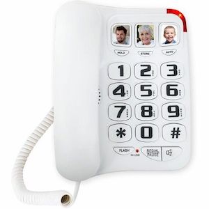 Senior-Friendly Landline Phone with Large Buttons, Picture Memory Dialing, and E…