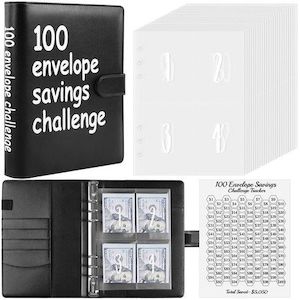 100 Envelopes Challenge Binder,A5 Money Saving Budget Binder with Cash Envelopes…