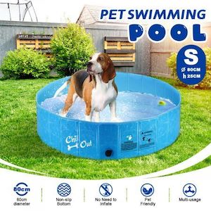 Homewares: Dog Puppy Swimming Paddling Pool Foldable Washing Bath Tub S Size for Cat Pet