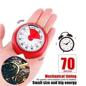 Homewares: No Battery Mechanical Timer, Kitchen Timer with Magnet for Cooking, Learning (red)