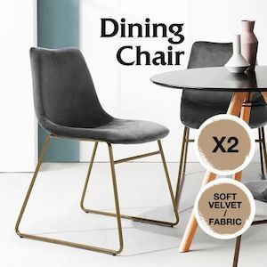 Dining Room Chairs Upholstered Kitchen Office Seat Velvet Soft Fabric Modern Mid…