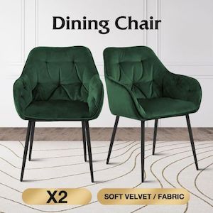 Green Dining Room Chairs Upholstered Velvet Soft Fabric Kitchen Office Seat Mid …