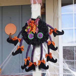 Halloween Decorations Spider Wreath, Halloween Wreath for Front Door Decoration,…