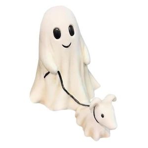 Boys Halloween Ghost Walking Dog Statue 15CM Spooky Ghost Dog Figurine for Home …