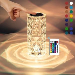 Night Light Crystal Table Lamp 16 Colors Color Changing Rose Lamp Bedroom Living…