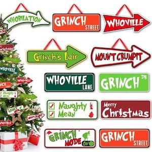 Homewares: Christmas Tree Decorations,20Pcs Grinchs Christmas Tree Hanging Ornament Holiday Xmas Ornaments Grinchs Christmas Decorations Decor Home Indoors