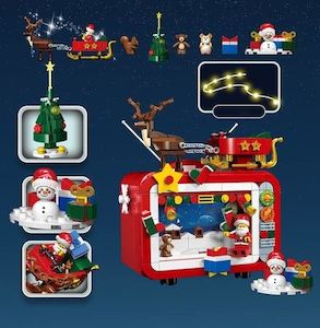 Christmas Retro TV Building Kit, Creative Ideas Decoration Building Set for Adults