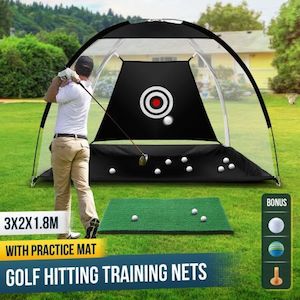 Golf Practice Net and Hitting Mat Target Set Training Aids Home Golf Swing Drivi…