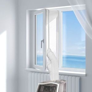 Homewares: 300CM Universal Window Seal for Portable Air Conditioner And Tumble Dryer, Works with Every Mobile Air Conditioning, Easy to Install, Air Exchange Guards With Zip and Adhesive Fastener