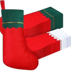 24 Pcs Felt Christmas Stockings 38CM Party Favors Stockings Xmas Decoration Stoc…