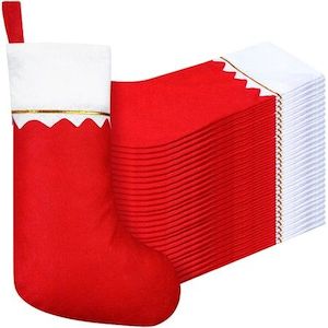 24 Pcs Felt Christmas Stockings 38CM Party Favors Stockings Xmas Decoration Stoc…