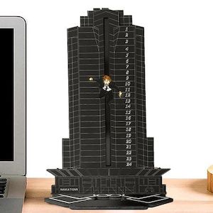 Homewares: Christmas Advent Calendar,Deadly Advent Calendar,Hans Gruber Dropped Nakatomi Plaza,Tabletop Wooden Ornament Christmas Countdown Calendar (Black)