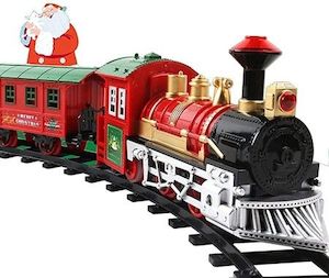 Classic Christmas Holiday Train Set with Lights Sounds for Festive Decoration Ch…