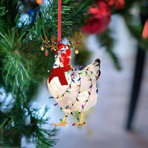 Homewares: Scarf Chicken Ornaments Christmas Decoration And Hangs F