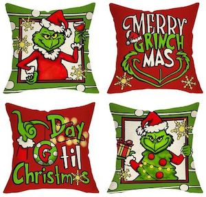 Christmas Decorative Throw Pillow Cover 18 x 18 Set of 4 Xmas Hat Winter Holiday…