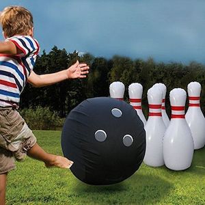 Extra-Large Inflatable Bowling Game - Includes 14-Inch Ball and 22-Inch Pins for…