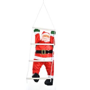 25cm Santa Claus Climbing Ladder Ornament Christmas Tree Decor for Indoor and Ou…