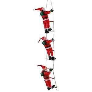 25cm 3 Santa Claus Climbing Ladder Ornament Christmas Tree Decor for Indoor and …