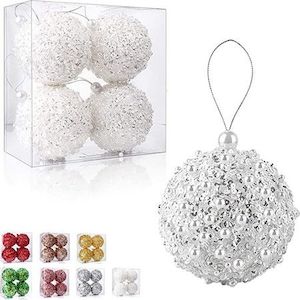 3.2 Inch Christmas Ball Ornaments Set of 4 Shatterproof Christmas Tree Decoratio…