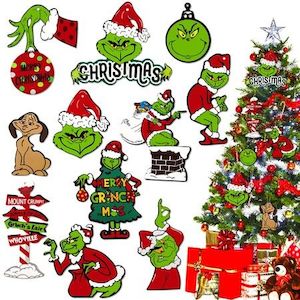 Christmas Ornament Christmas Tree Decorations Grinchs Style (24 Pcs)