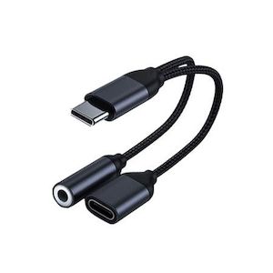 USB Type C to 3.5mm Headphone and Charger Adapter,2-in-1 USB C to Aux Audio Jack…