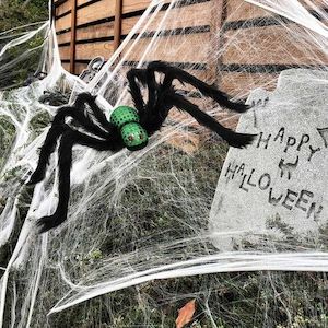 Fall Decor Halloween Simulation Skull Big Spider 75cm Plush Spider Ornament Mapl…