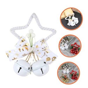 Pentagram Bell Xmas Mini Bow Window Bell Pendants Tree Ornament Christmas Bow De…