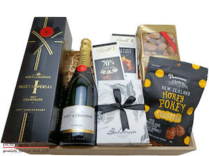 Gift Box Gourmet Chocolates & Wine Sharing Platter