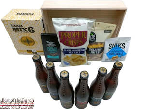 Internet only: Gift Box 6 x Mixed Tuatara Craft Beers with Gourmet Snacks