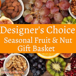 Internet only: Designers Choice Seasonal Fruit & Nuts Gift Basket