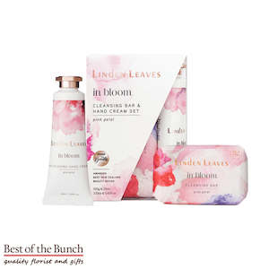 Pink Petal Nourishing Mini Hand Cream And Cleansing Bar Set - Linden Leaves New Zealand