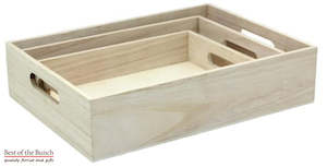 1 x  NZ Made Wooden Gift Box / Wooden Tray with handles