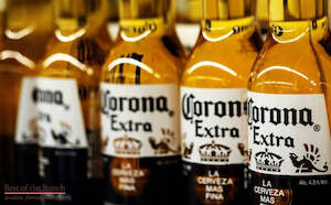 Corona Extra Mexican Pale Lager Beer Six 6 Bottles in a Wooden Beer Presentation Box