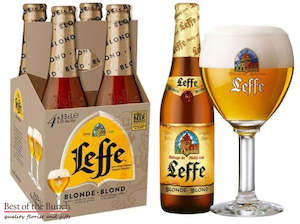 Leffe Blonde Belgian Abbey Ale Beer Four 4 Pack Bottles