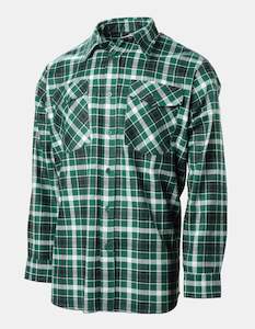 Brushed Cotton Shirt Open Front Green