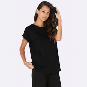 Boody Lounge Wear S: Boody Downtime Lounge Top Black Small