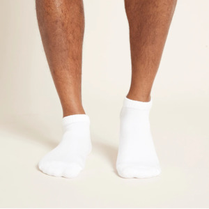 Boody Mens Cushioned Ankle Socks White 6-11