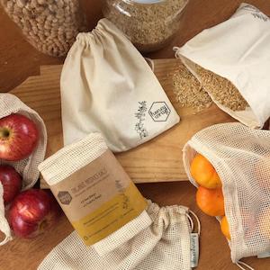 Honeywrap Organic Produce & Bulk Bin Shopping Bags - Set of 5