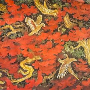 Christmas Useful Gifts: Gift Wrapping Paper Sheets - Kaka Flying In Pohutukawa