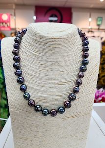 Single Strand X-Large 11-12mm Black Freshwater Pearls