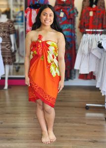 Fiesta Orange Poly Sarong