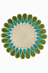 Drops Placemat - Olive Aquamarine